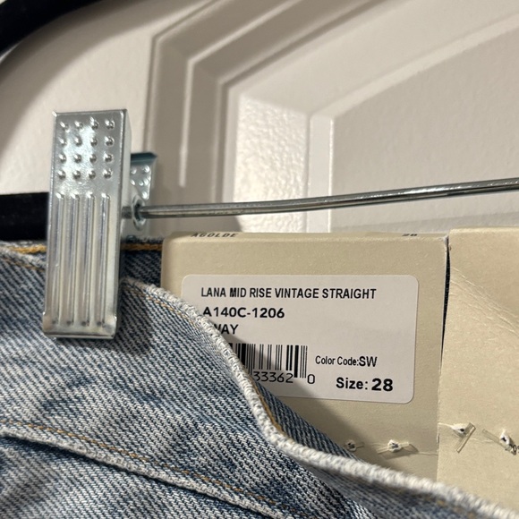 Agolde Light Blue Straight Leg Jeans - Picture 7 of 12